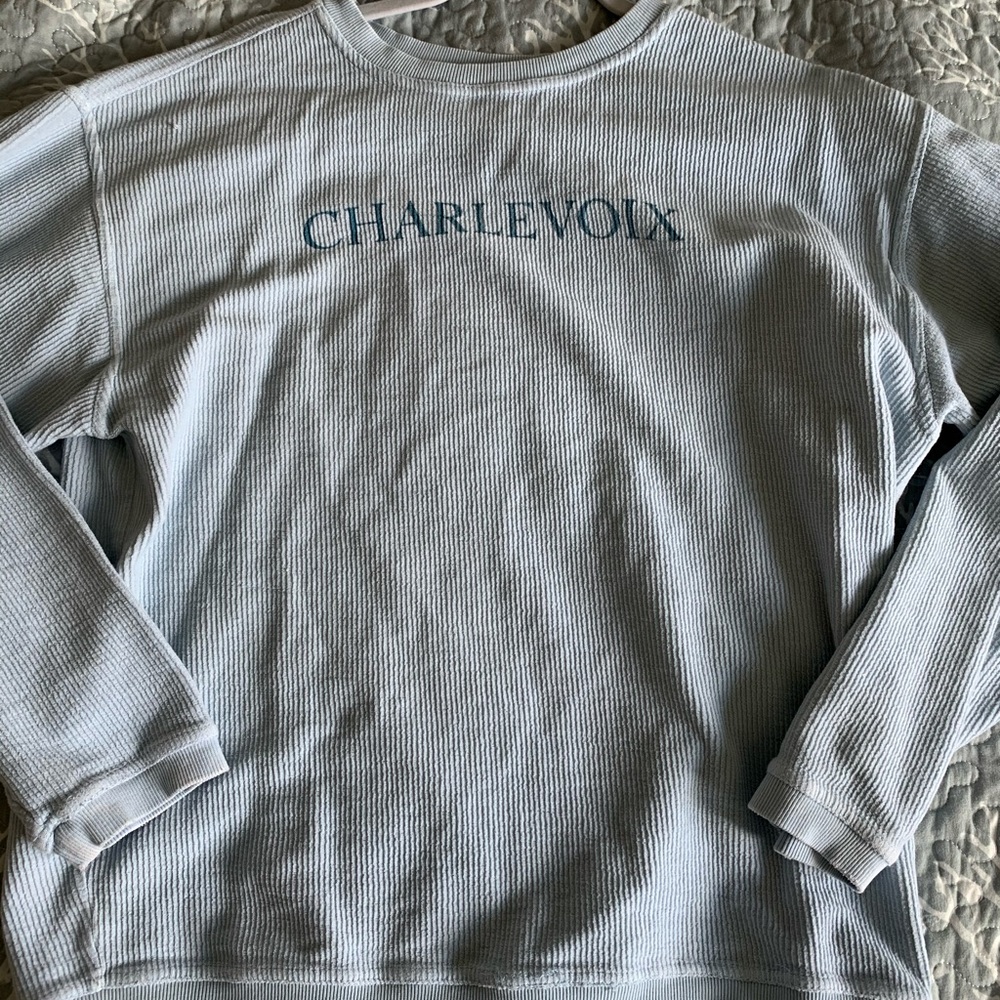 charlevoix, michigan blue long sleeve